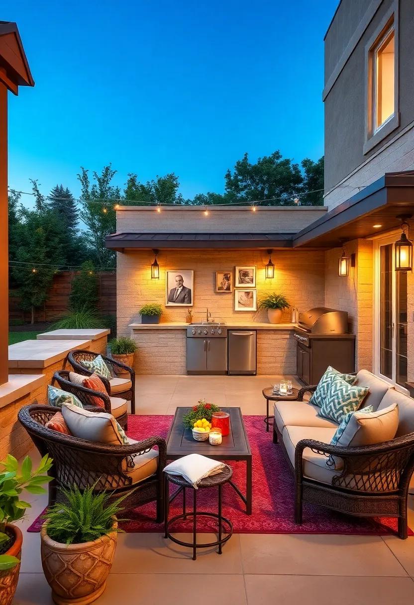 Urban Oasis: A chic rooftop patio boasting a ⁢built-in​ grill,complete with a stylish bar​ area that ‍offers stunning city‍ skyline views
