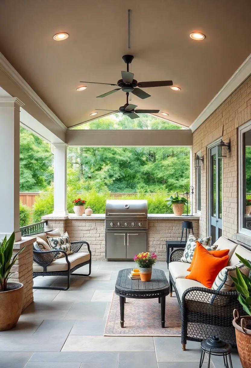 Enclosed ⁣elegance: A screened-in ​patio with a built-in ⁢grill, offering protection ⁢from the elements while maintaining an ⁤inviting outdoor ambiance