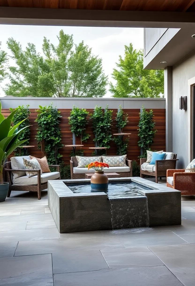 Geometric⁢ Water Cube: ⁣A modern, cube-shaped​ water feature ‌that flows from⁤ multiple sides, providing both separation‌ and a⁢ contemporary ⁤design