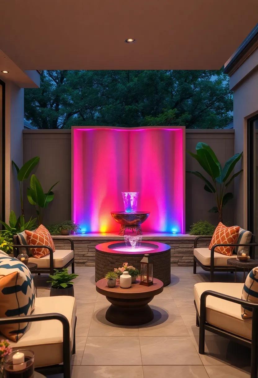 Color-Changing LED ‌Fountain: A stylish fountain featuring color-changing LED lights that⁤ can create different moods while providing a soothing sound barrier