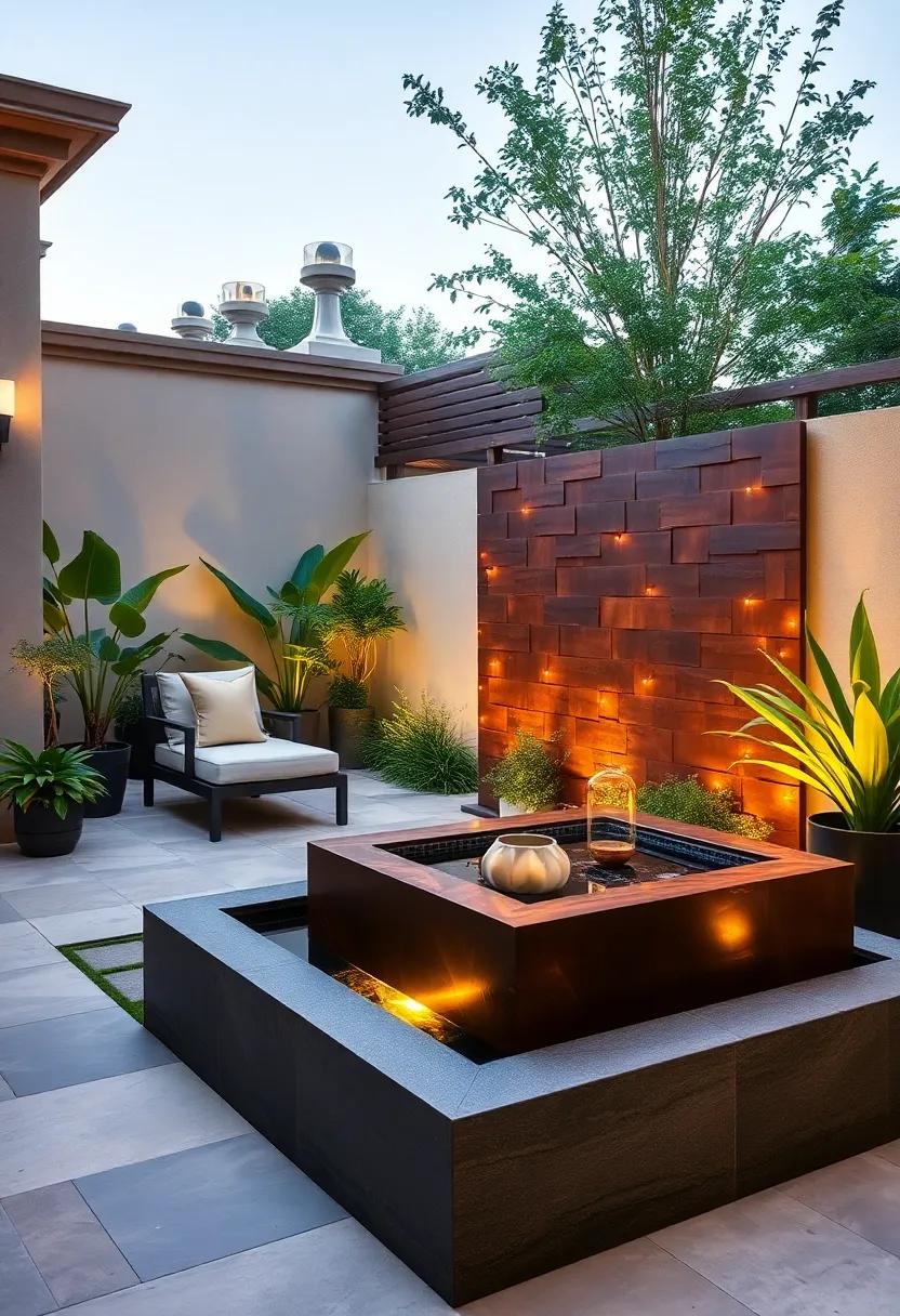 Freestanding Copper ‍Pond: An elegant freestanding pond made of copper that ages ⁣beautifully,‌ serving‌ as both an eye-catching focal point and a privacy screen