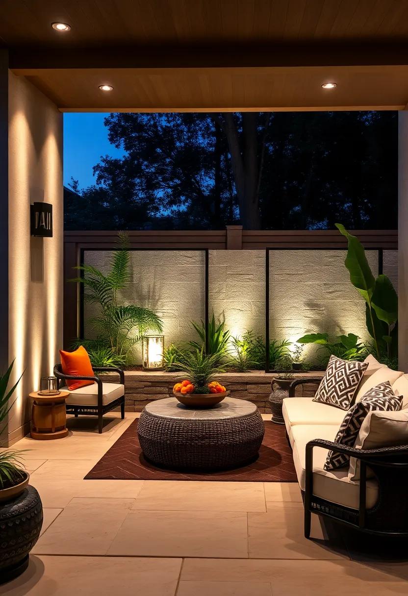 Curved Waterlit ⁣Barriers: curved‍ water ⁣channels⁢ with ⁢soft uplighting that contour your ‍patio, creating intimacy⁤ and ​guiding the eye