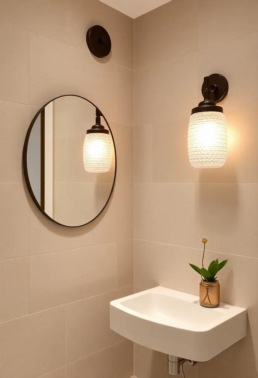 Glamorous Textured Glass: Featuring a unique textured glass design,this sconce diffuses light beautifully and adds a layer of sophistication to⁢ your powder room