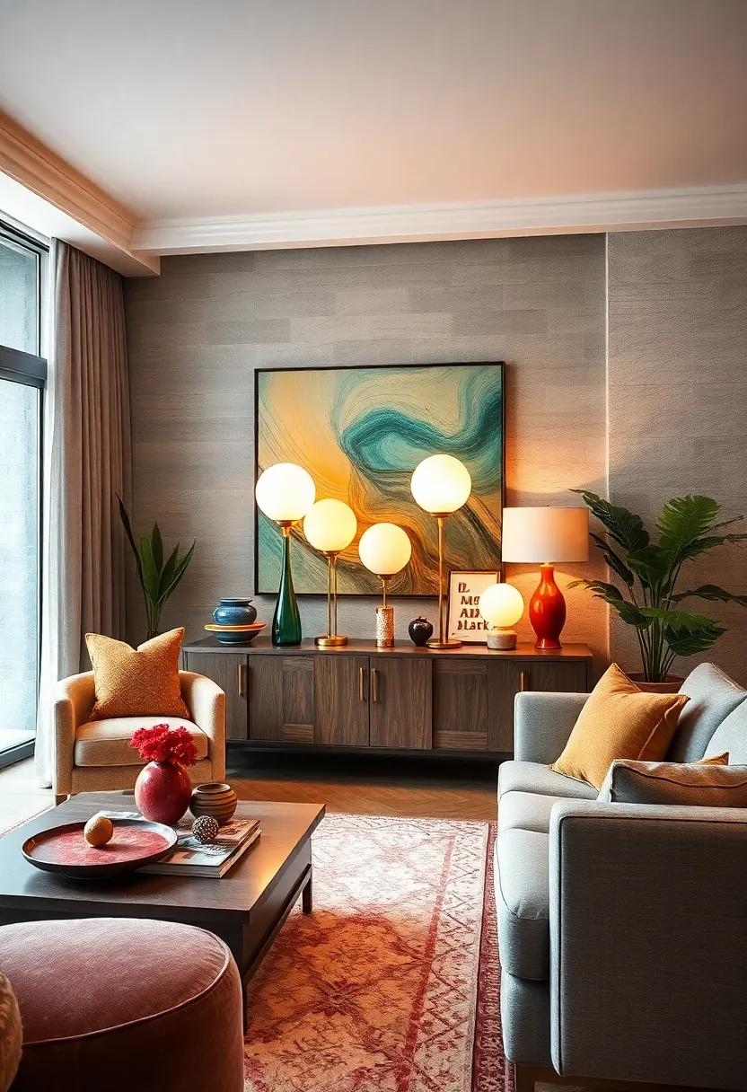 Arrange a cluster of funky blow mold⁢ lamps⁣ on a console table to ⁤create ​an eclectic focal point ‌that sparks conversation