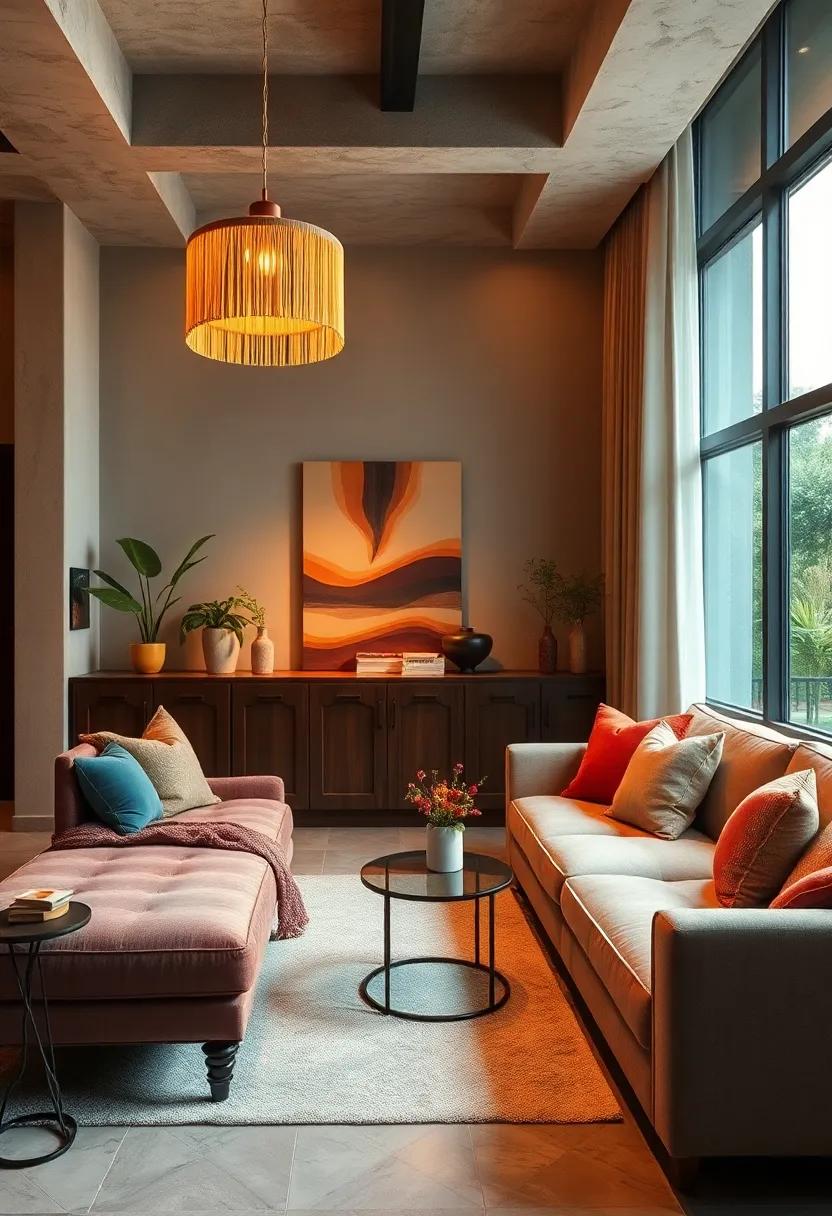 Introduce a vintage club lamp adorned with fringes to deliver ⁣a nostalgic ambiance that complements plush seating