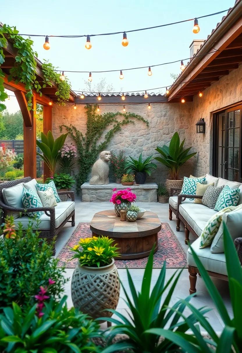 Nature-Inspired⁢ Decor: Adorn your‌ patio with ⁢nature-inspired decor, such​ as wooden sculptures or stone carvings,‍ that complement the rustic theme