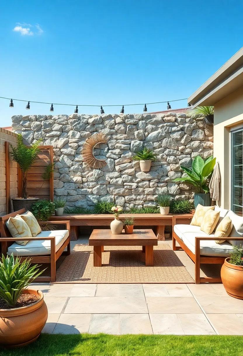 Stone Wall Backdrop: Construct a dry-stone wall as ⁤a backdrop, adding structure and a rustic feel while providing ⁢seating for⁤ your garden