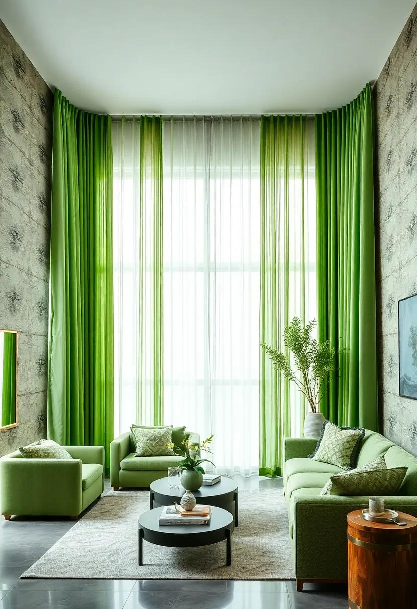 Statement curtains: Go bold with ‍floor-to-ceiling sage green⁣ drapes for a‍ dramatic and luxurious effect