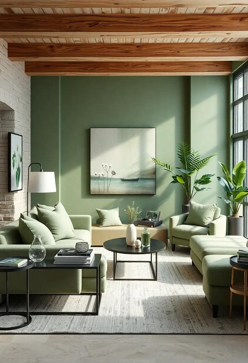 Coaster Sets: Incorporate sage green coasters to subtly reinforce your color scheme on side tables