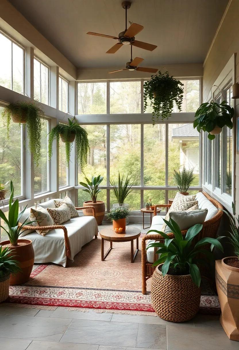 Cozy Bohemian Retreat: Layer⁤ rugs, scatter pillows, and hang plants for a lush, inviting space⁢ that feels like a getaway