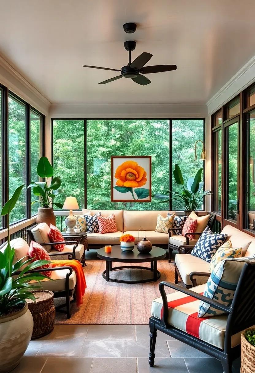 Artistic‌ Retreat: Display local artwork, unique sculptures, and vibrant textiles to inspire creativity‌ and self-expression⁢ in your screened⁣ space
