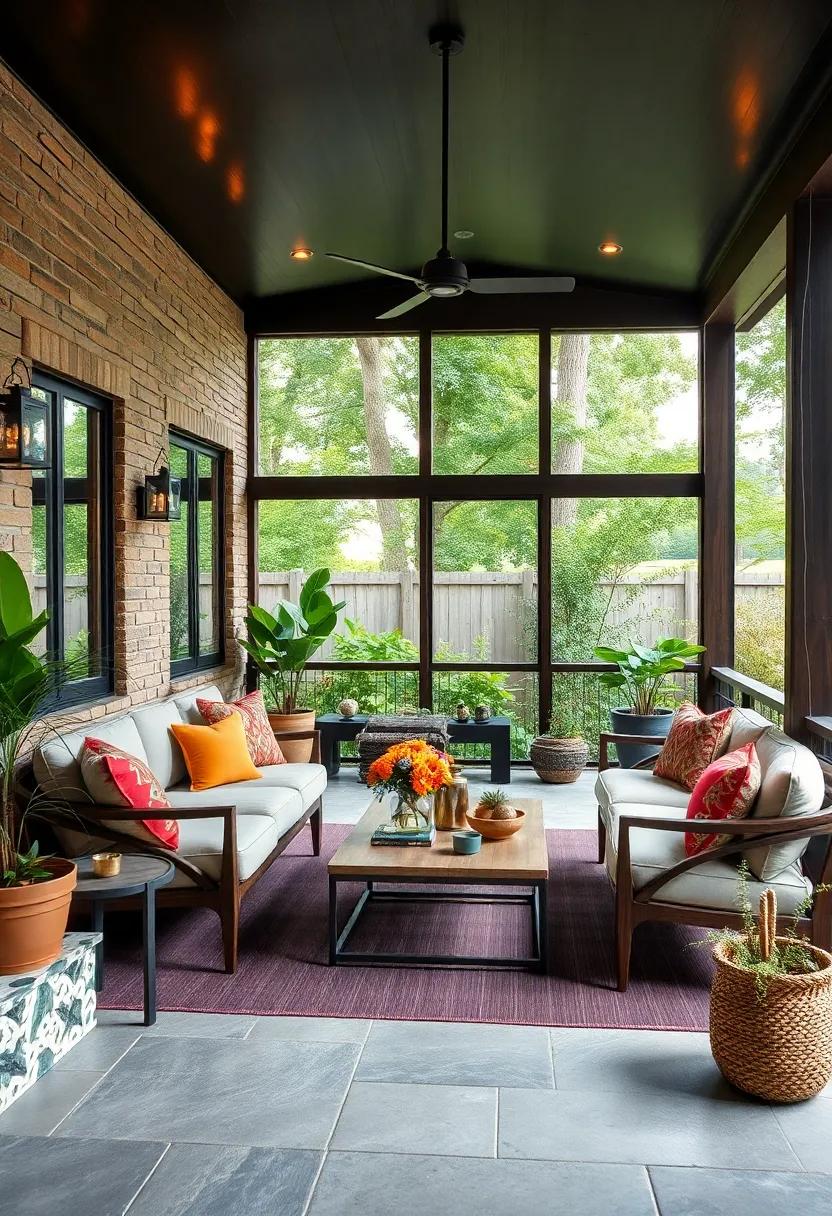 Mid-Century modern Lounge: Choose clean ⁤lines, ⁢bold colors, and statement furniture ‍pieces to ⁤create an inviting yet‍ stylish outdoor room