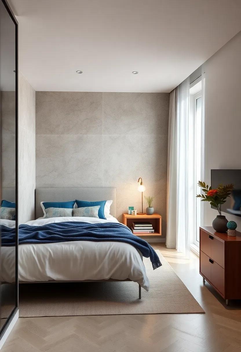 Go for Dual Function: Opt for floating nightstands that come with built-in shelves or small drawers to maximize storage without ​taking up floor space