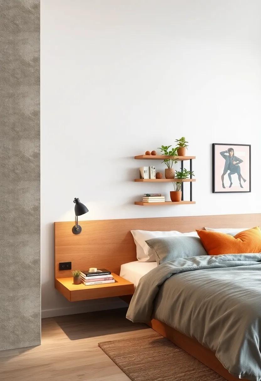 Layered ‍Shelves: Incorporate ​layered⁤ floating nightstands with multiple tiers to organize books, plants, or decorative​ items efficiently