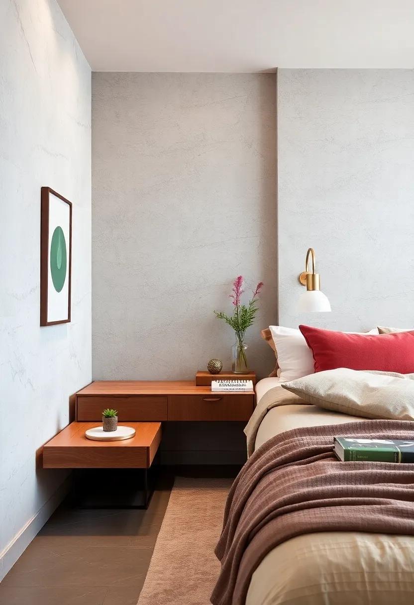 Multi-purpose Furniture: Consider a floating nightstand that doubles ‍as a small desk or workspace for added functionality