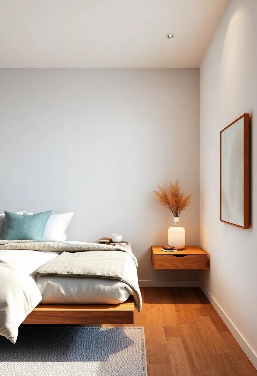 Natural Wood charm: Select wooden floating nightstands‌ to bring warmth and ‍a touch‍ of nature into your small bedroom, enhancing a cozy ambiance