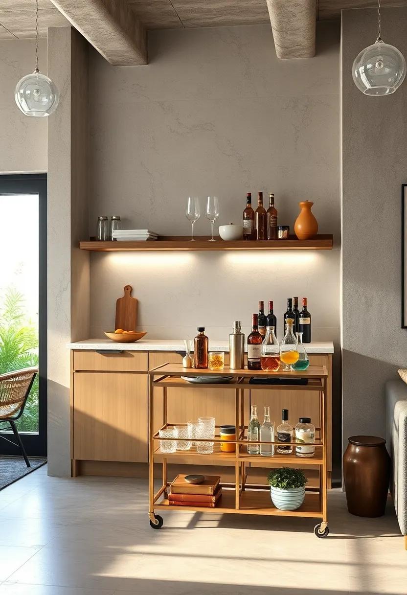 Bar Cart‍ Conversion: ‍Transform an existing cart⁤ into a stylish bar ⁢setup,⁤ complete with drinkware, mixers, and garnishes