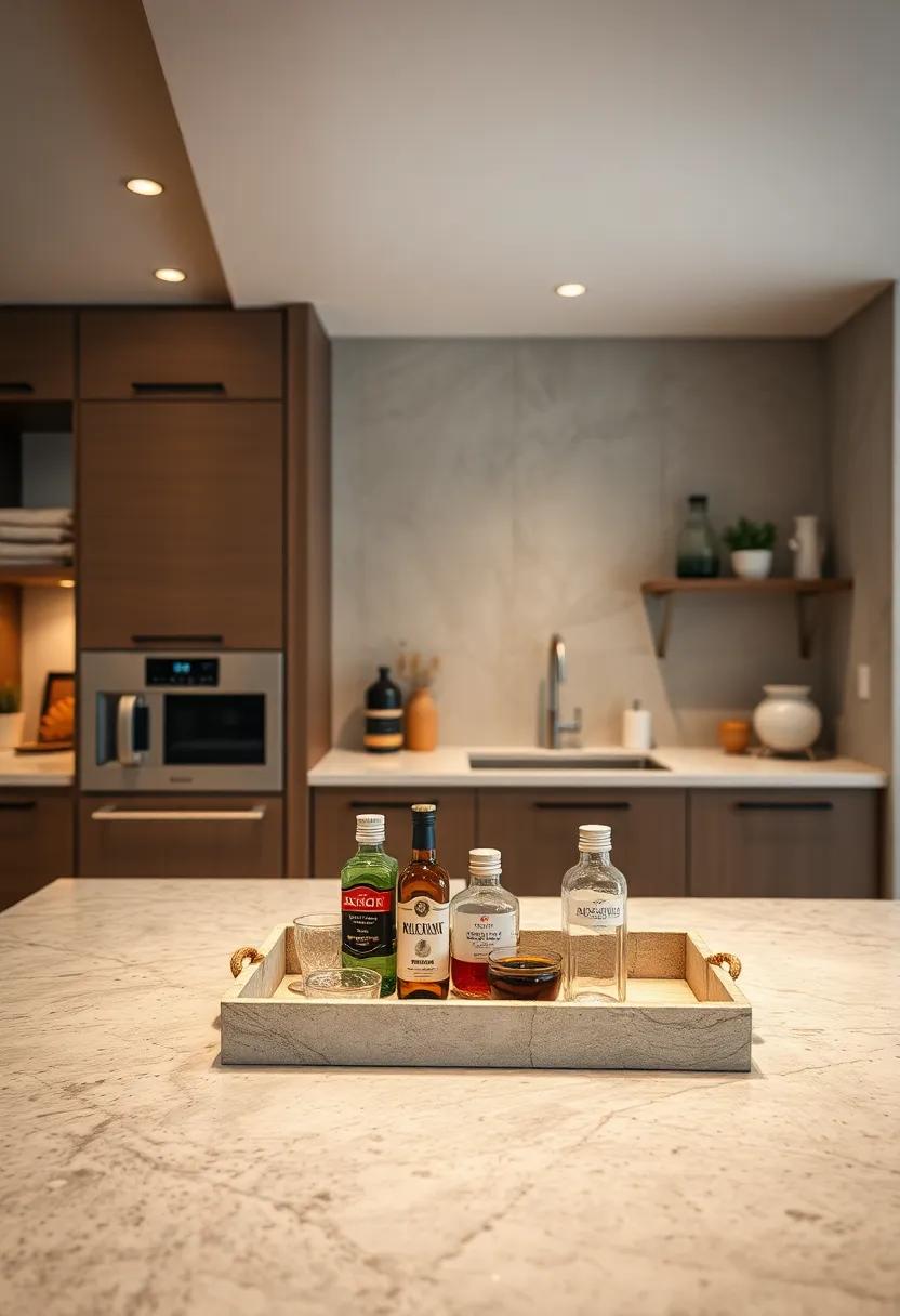 Decorative Tray:‍ Organize oils, condiments,⁣ and⁤ other essentials‌ on a decorative tray for quick access and ⁤a neat appearance