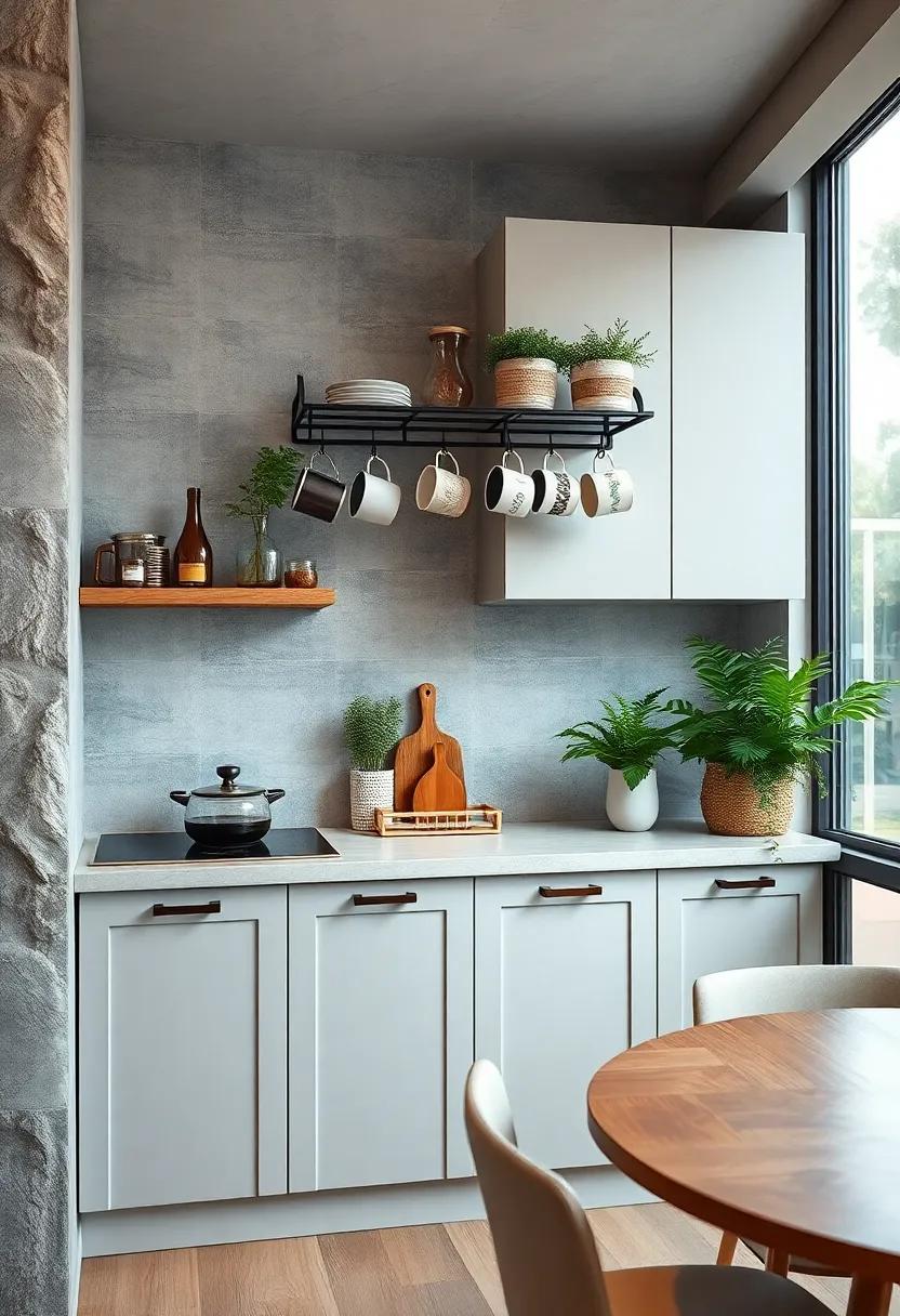 Hanging Mugs: Hang mugs or cups from a wall-mounted rack​ above your counter‌ to ​free up drawer space while showcasing your ⁢collection