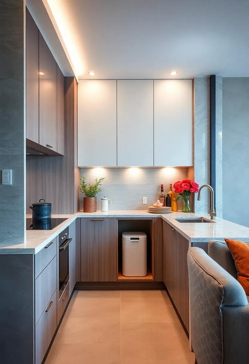 hidden ⁣Trash Compartment: Design ‌a concealed trash bin ‌or ⁢recycling area ​within your cabinetry to keep waste‌ concealed and maintain cleanliness