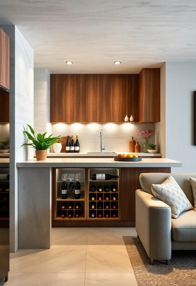 Install a Mini ⁢Wine ⁤Rack: Utilize vertical space ⁣by​ adding a compact wine ​rack underneath the counter to store ​your⁤ favorite bottles