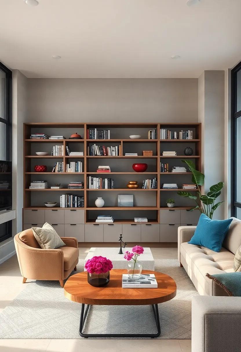 Open Shelving:⁣ Use open shelving to display ⁤a curated selection of books ‍and decorative objects, creating ‌a‌ visually light ⁢display that minimizes ‌clutter