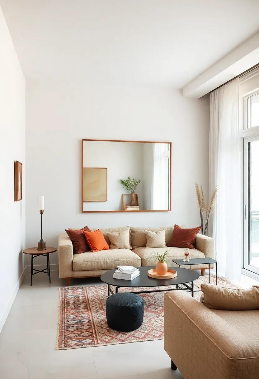 Minimalistic Mirrors: Hang a large⁢ mirror to reflect⁤ light and ‌create the ⁤illusion of a ‌larger space, ​ensuring the⁢ frame⁣ stays ​sleek and ‍simple