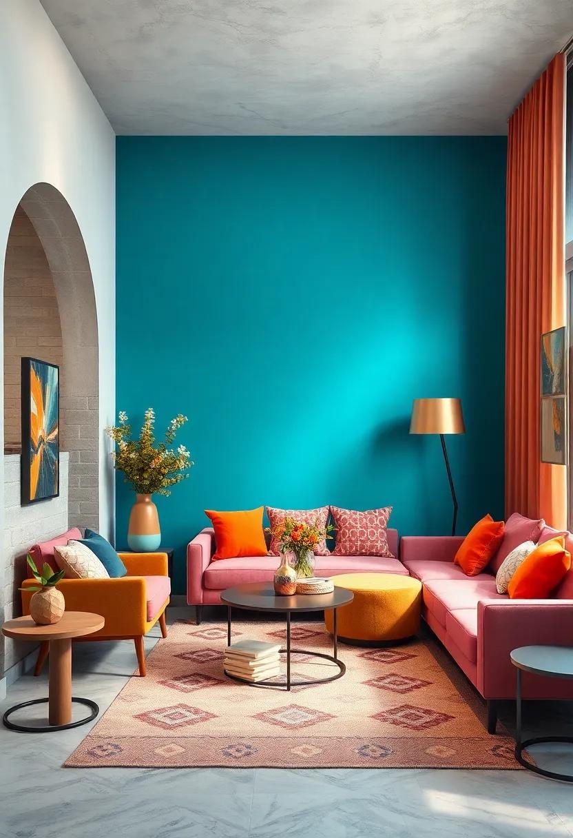 Colorful‌ accent⁣ Walls: Create a striking focal ‍point with a bold accent​ wall,drawing the ⁣eye and adding‌ depth to a⁣ smaller area