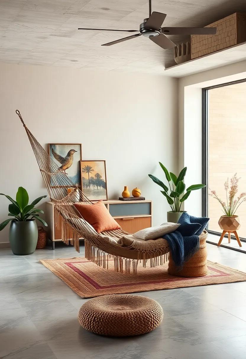 Serenity Space: Create a quiet meditation nook by positioning ​a hammock in ​a⁣ serene part of your home, surrounded by calming ⁢decor and soft⁢ lighting for mindful moments