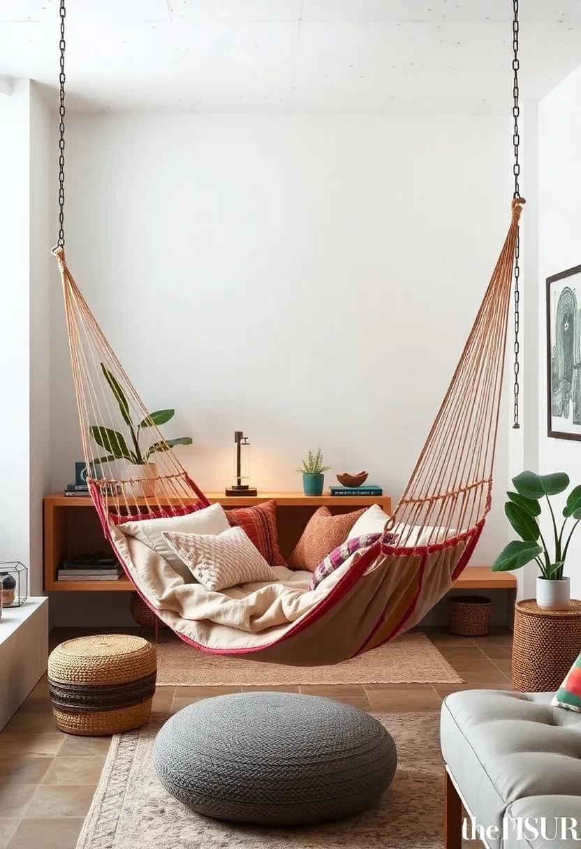 Stylish Squeeze: Utilize space efficiently by hanging a hammock in a small apartment or studio, ensuring your living area feels‍ chic yet functional