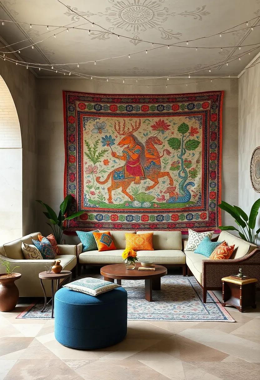 Madhubani Tapestry:‍ Elevate your walls with this folk ⁤art ⁤that combines mythological themes ​and⁣ nature motifs in beautiful, detailed designs