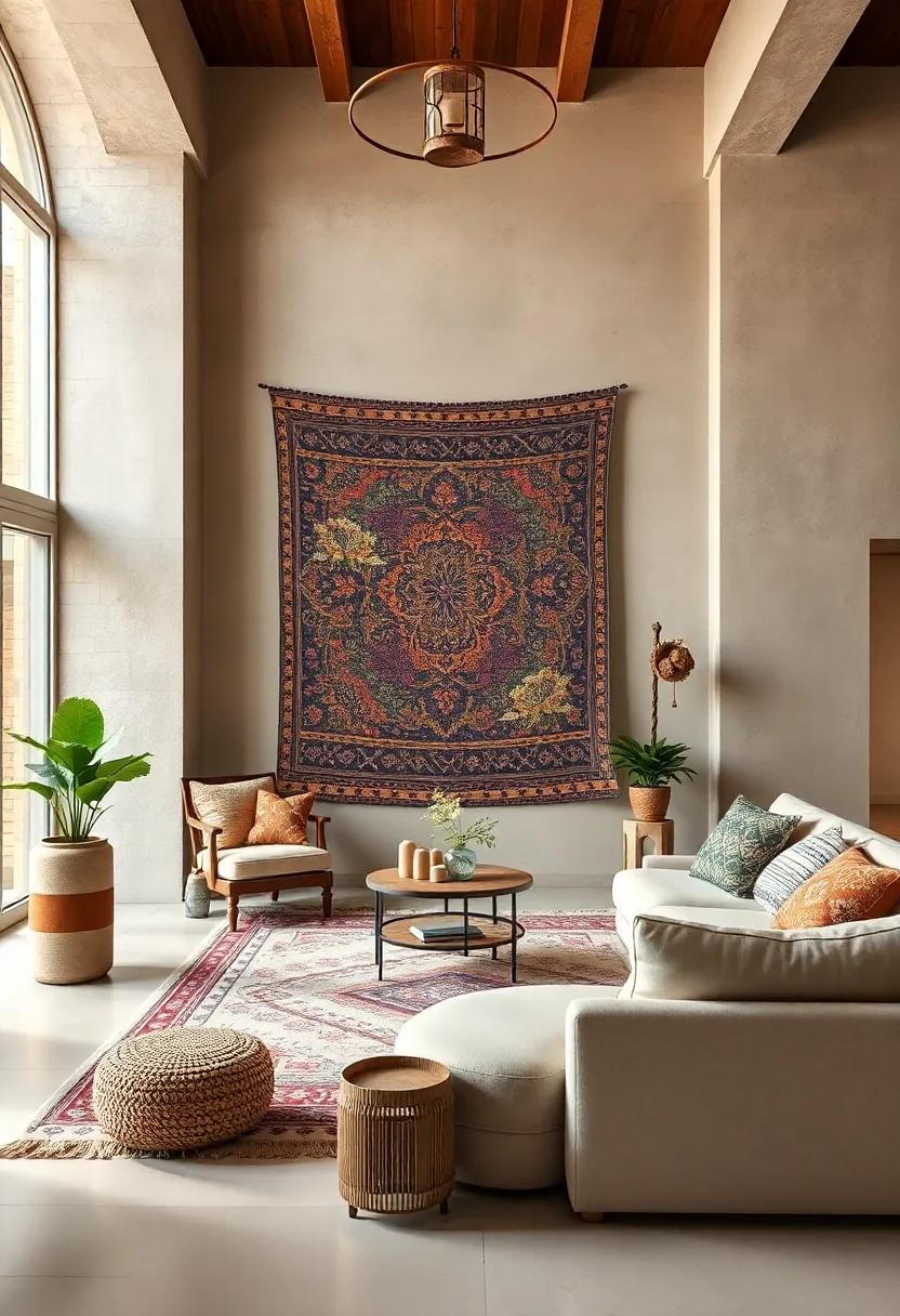 Lippan Art Tapestry: Originating from the desert tribes of Gujarat, this mud and mirror work tapestry boasts textures that create⁤ a​ visual feast ‌for the eyes