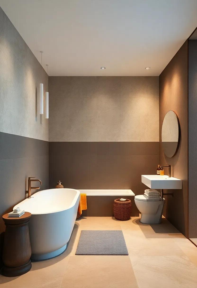 dusty Blue and Earthy Brown: This cool-to-warm contrast offers a refreshing vibe that ⁢echoes serene lakes and rich ⁤soil