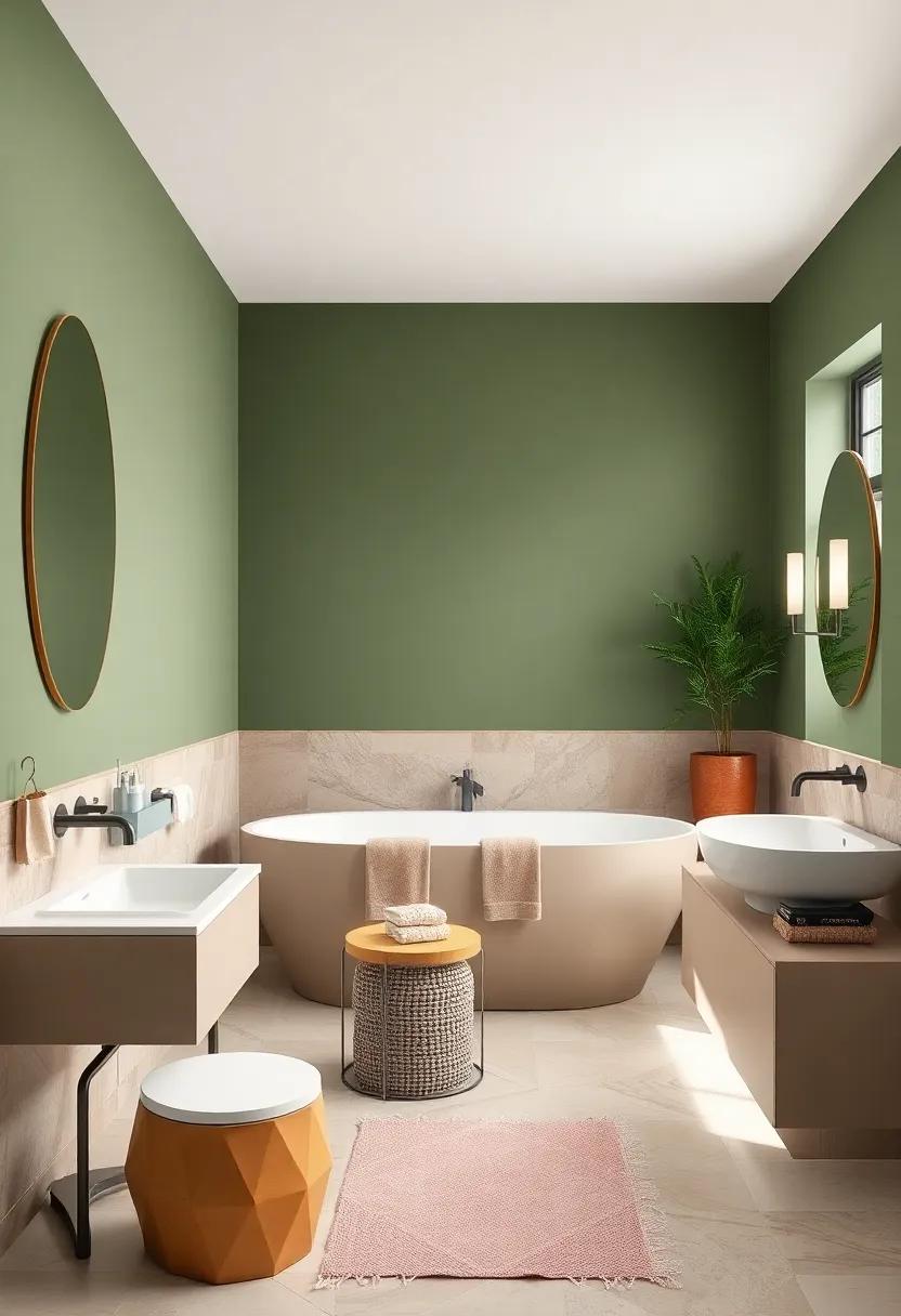 Rich ⁢Navy ⁤and Slate: Evoking a ⁢dramatic feel, this duo works fantastically in larger bathrooms for ⁣an upscale flair⁤ with earthy undertones