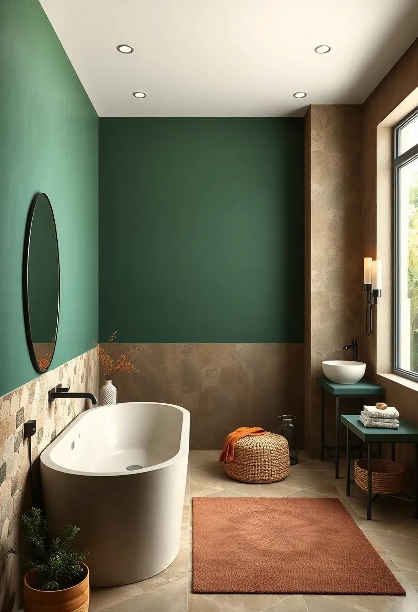 Deep Forest Green and Sand beige: Emulating a woodland hideaway, this duo enhances relaxation while ‌grounding the space with nature-inspired vibes