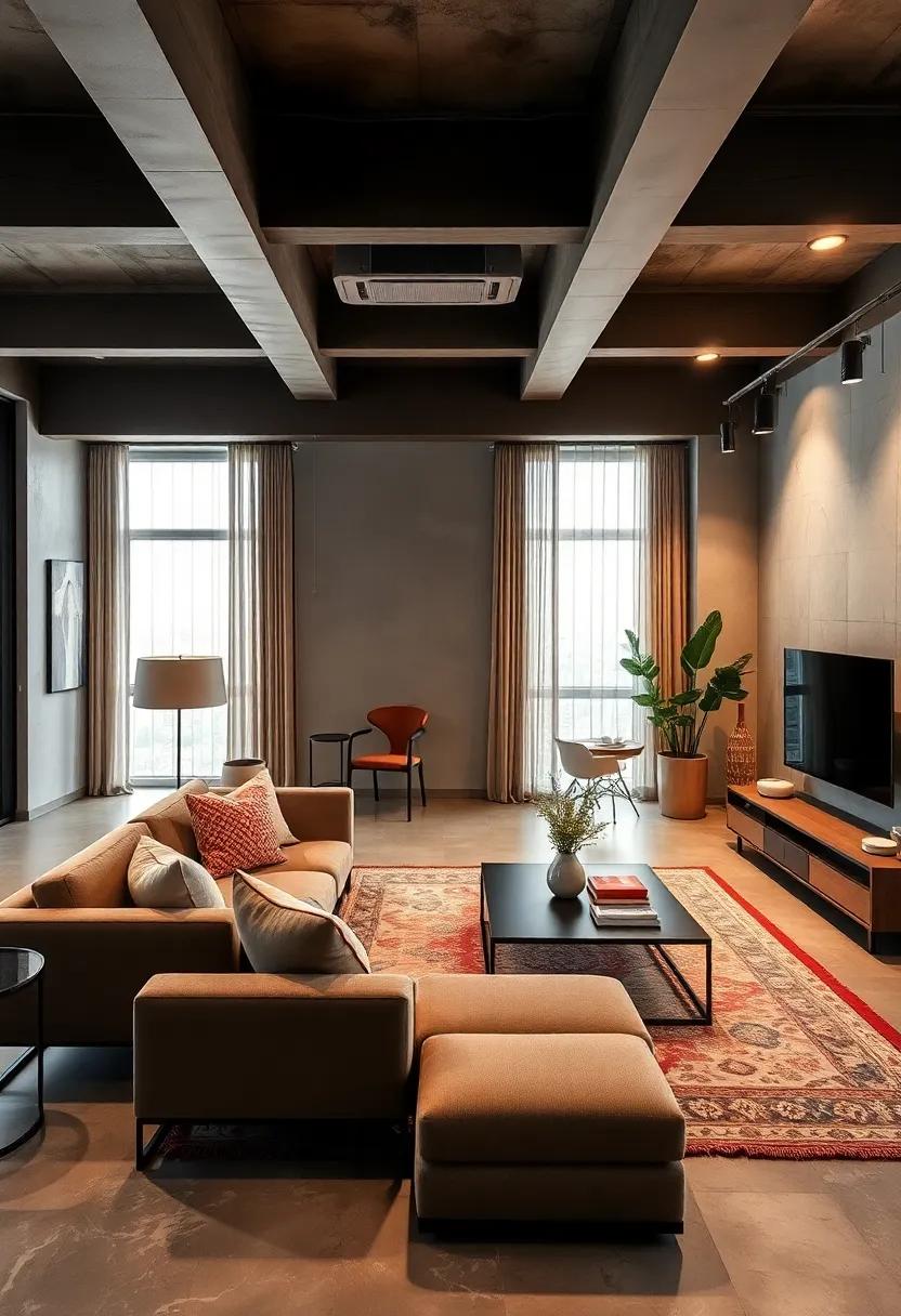 functional Zone: ‍Divide your living room into distinct areas for lounging, work, and entertainment using furniture placement and area rugs for⁤ added dimension