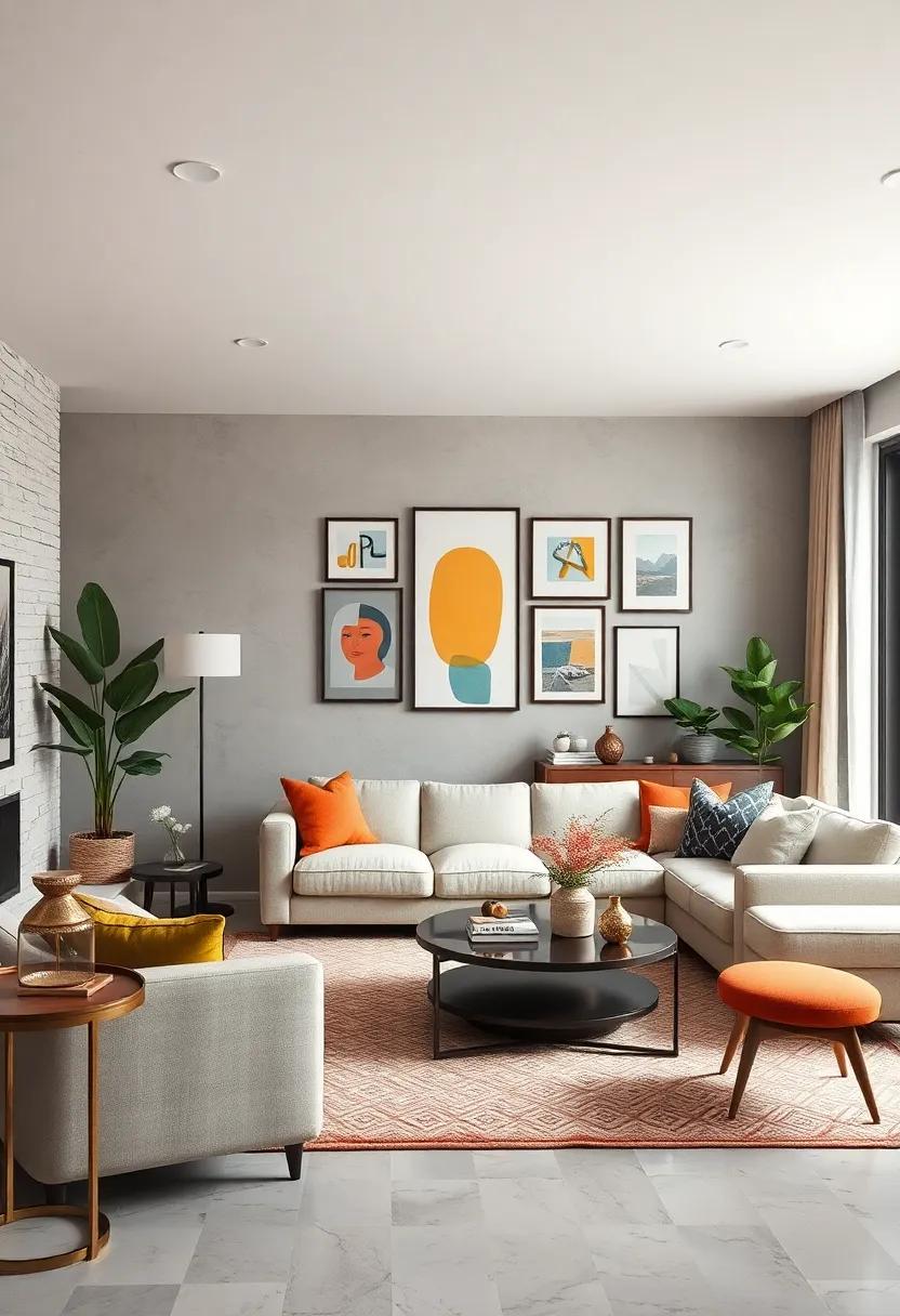 Eclectic ⁣Gallery: Create a personalized ⁤art‌ wall and⁣ mix-and-match furniture styles⁣ to turn your living room into a curated collection of your favorite pieces