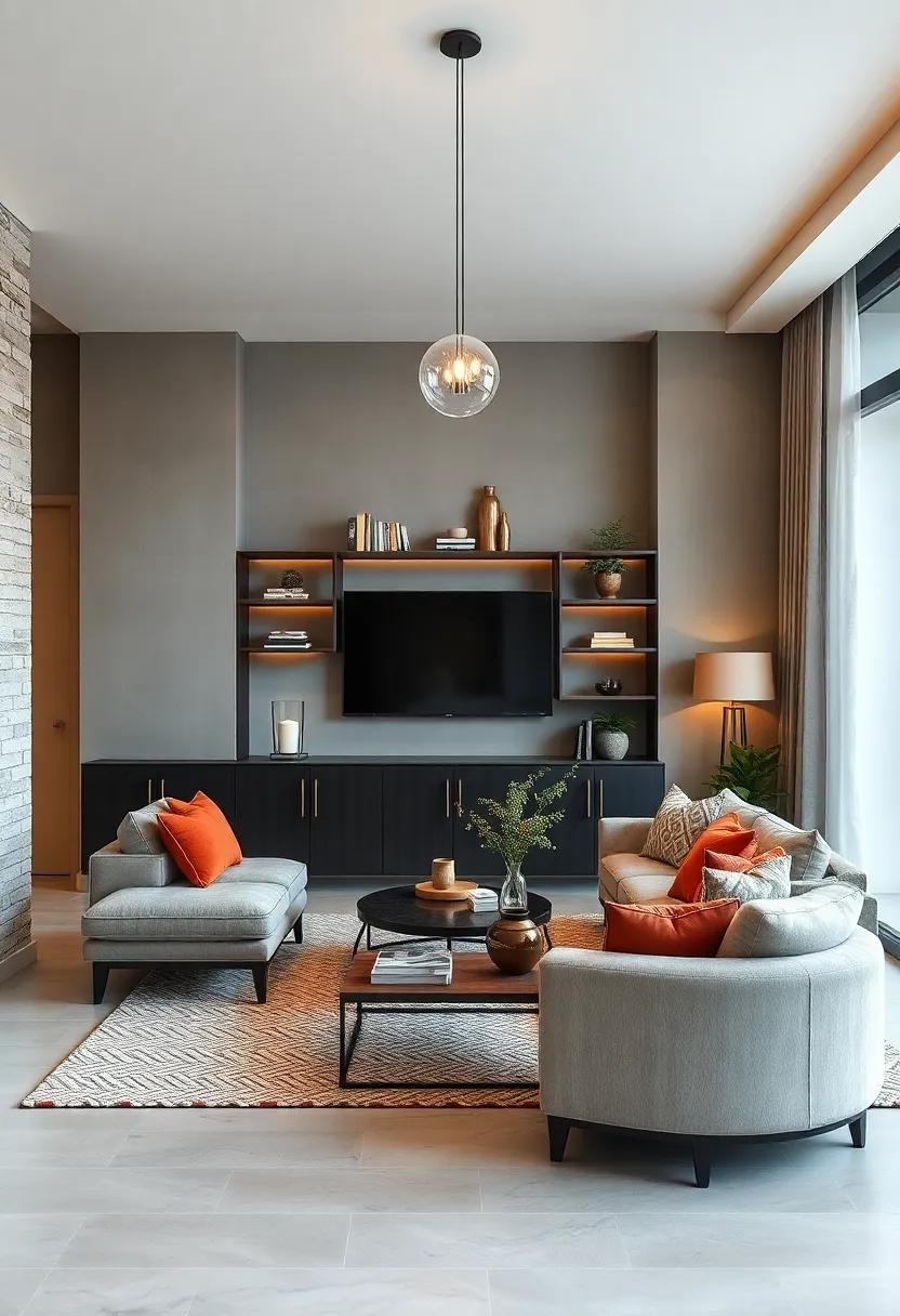 Contemporary Contrast: Mix bold colors and unusual⁢ shapes in your furniture to create a dynamic living‌ room that sparks conversation and showcases‌ your personality