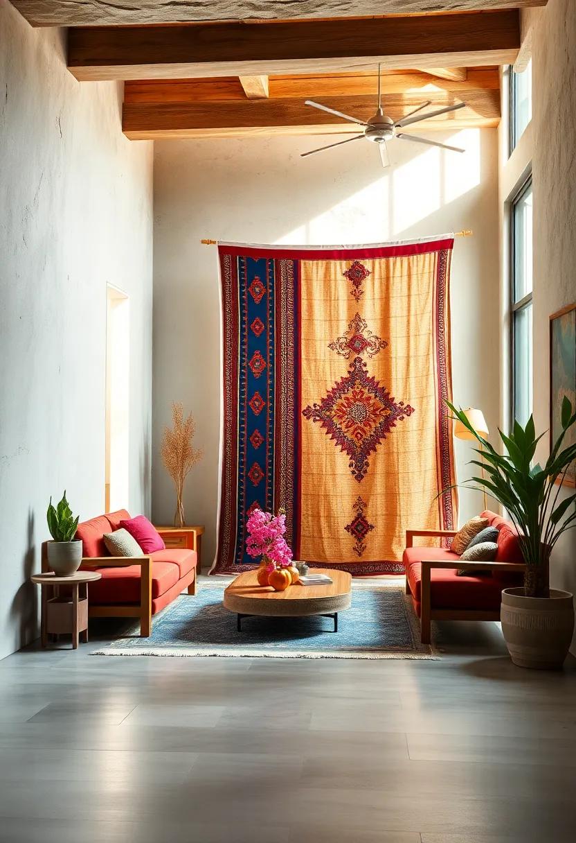 Hang a textile screen: Use a large piece of Andean⁣ fabric as ​a room ‍divider to create‌ separate spaces while showcasing its beauty