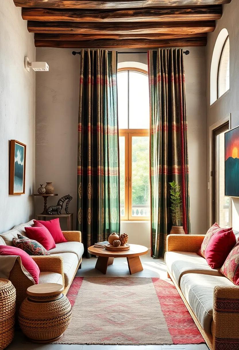 Use ​fabric curtains: ⁣Hang Andean fabric⁤ as curtains to introduce color and texture while providing a unique twist to⁢ your window ​treatments