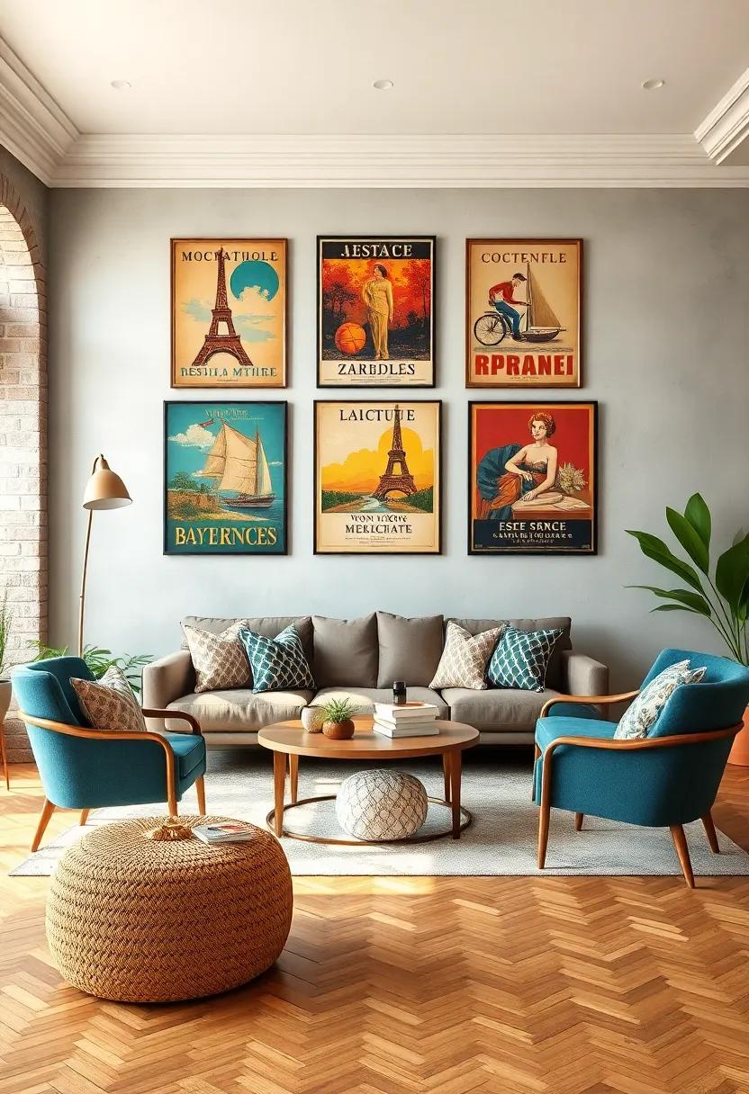 Create a Vintage Gallery Wall: Arrange multiple posters‌ in a cohesive layout to form a vibrant gallery ⁣wall that celebrates the charm ‌of vintage French art