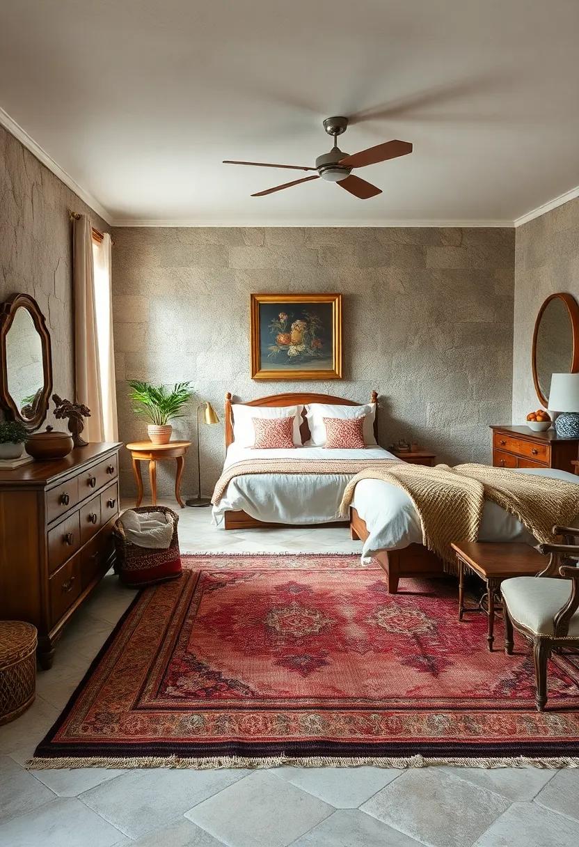 Layer rugs for depth: Use a combination of‍ vintage or antique rugs to add texture underfoot, creating a warm ‌and inviting base for your‍ vintage-themed bedroom