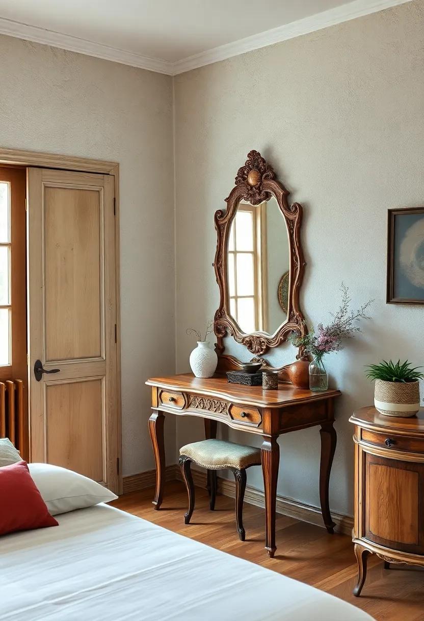 Invest ⁢in a vintage vanity: ‍A beautifully crafted wooden vanity ⁢with an ​ornate mirror not‌ only serves ‍a ⁣practical purpose but also adds a touch ⁤of⁣ elegance and nostalgia