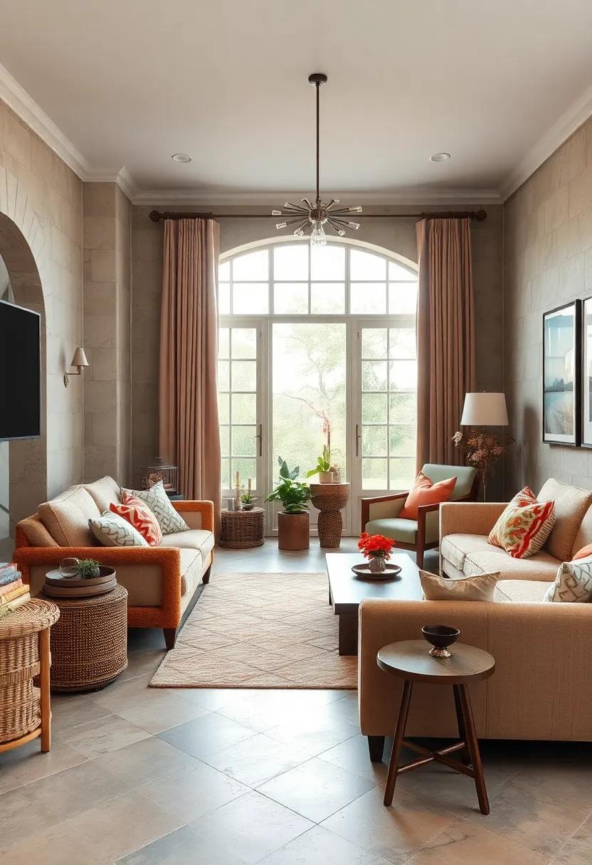 A laid-back beach-inspired retreat featuring ​driftwood ‍furniture and a soft color⁤ palette, inviting relaxation ⁤with ⁢statement pillows and art