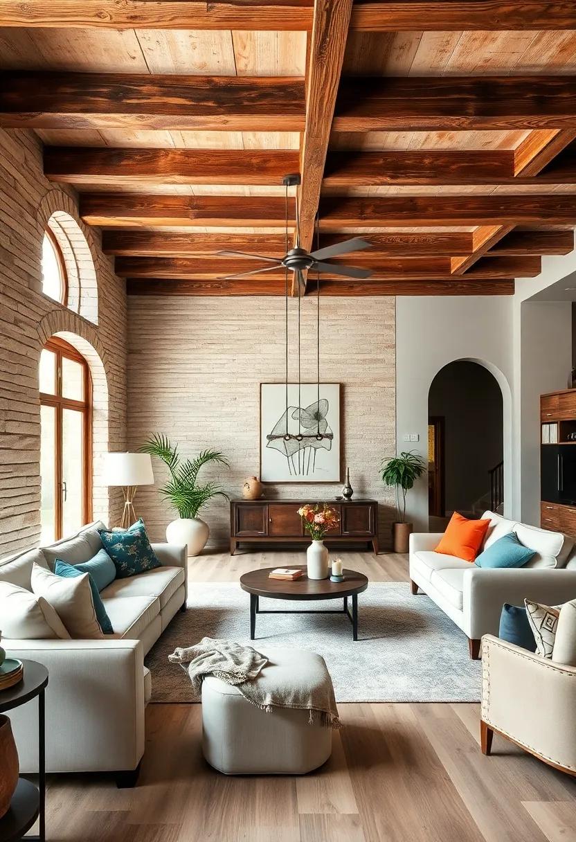 Wooden Beams: exposed wooden beams on ⁤the⁣ ceiling lend an airy‍ yet grounded feel, embracing the warmth of natural materials
