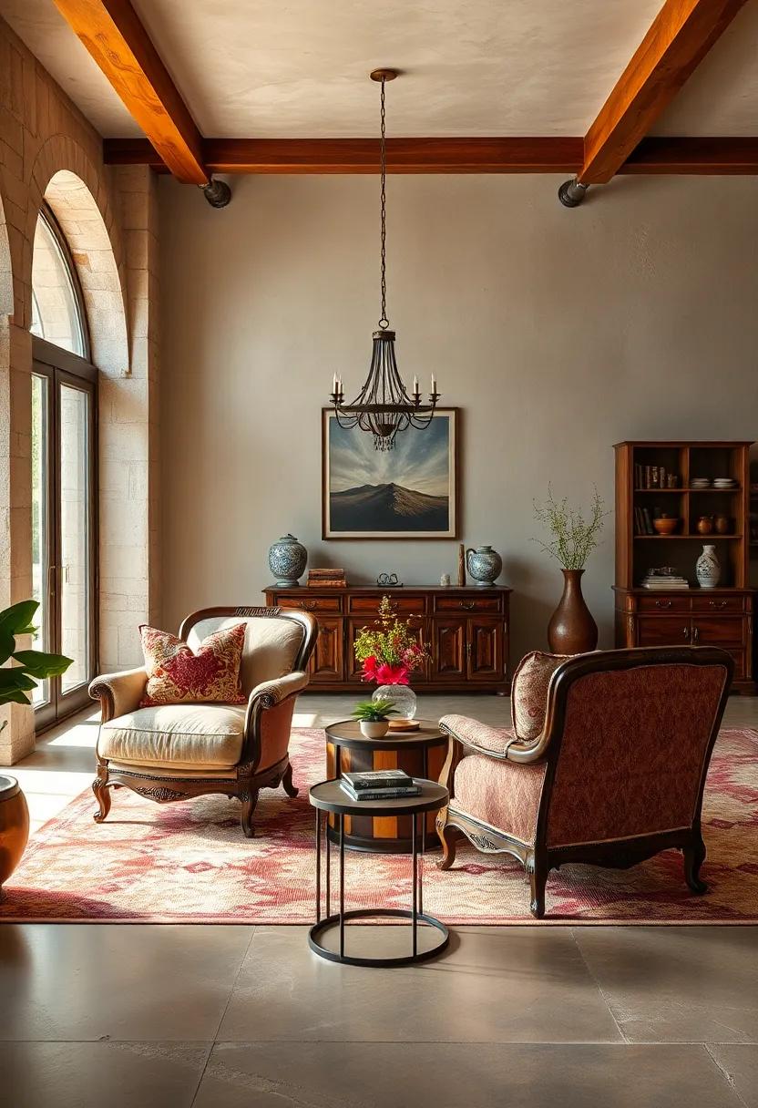 Antique⁣ Armchairs: Opt for​ plush, upholstered⁤ armchairs with intricate woodwork that‌ invite sitting and storytelling