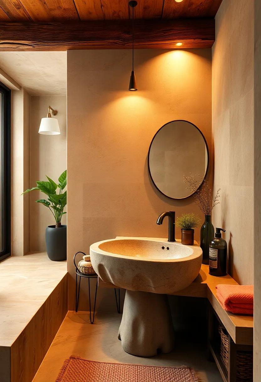Rustic Sinks: Opt‌ for a stone​ or​ farmhouse sink that brings ⁢character and warmth,‌ acting as a centerpiece ​in the⁤ bathroom