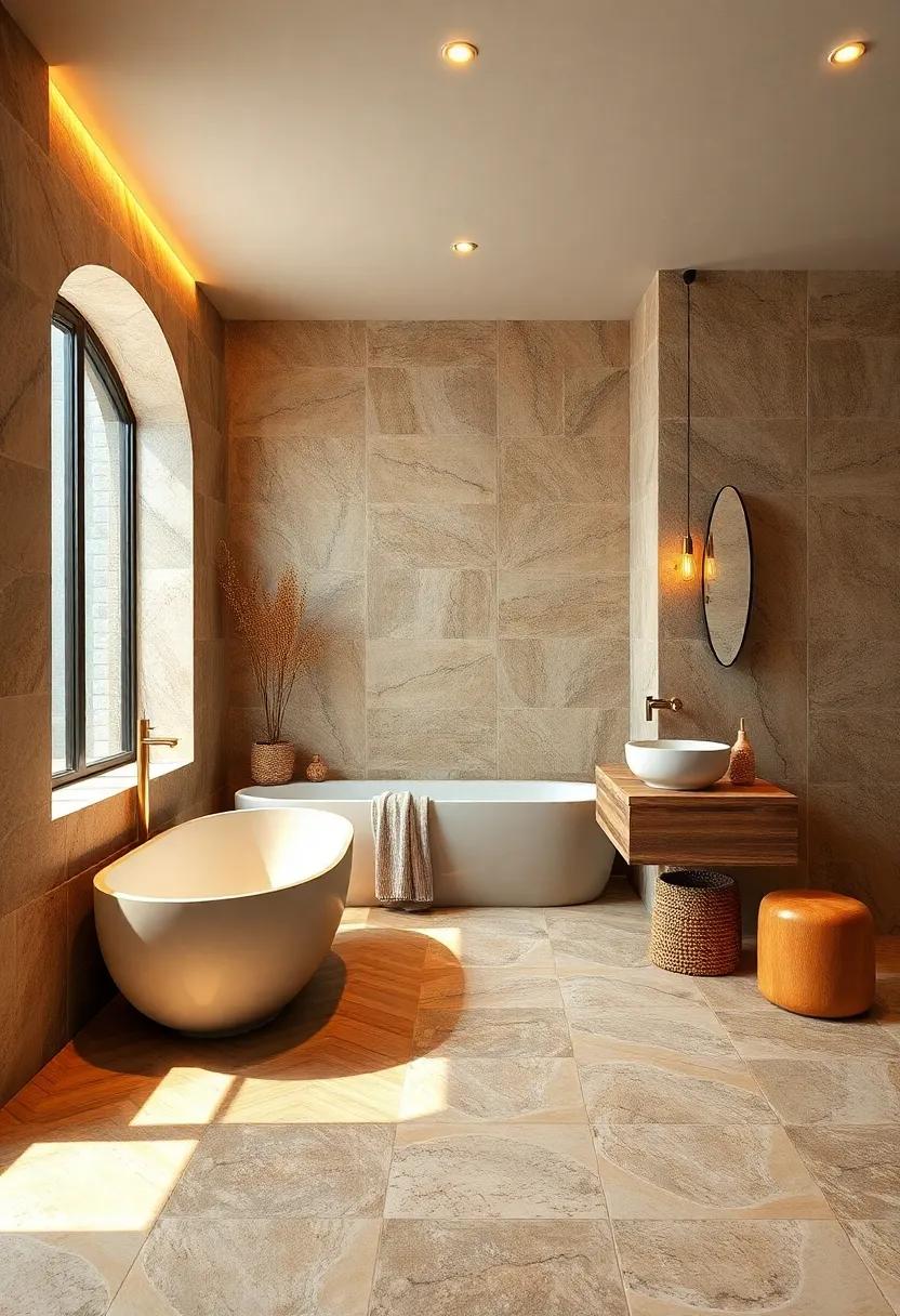 Stone features: Use natural stone for flooring or accent walls,creating an ‍organic feel that harmonizes with warm tones