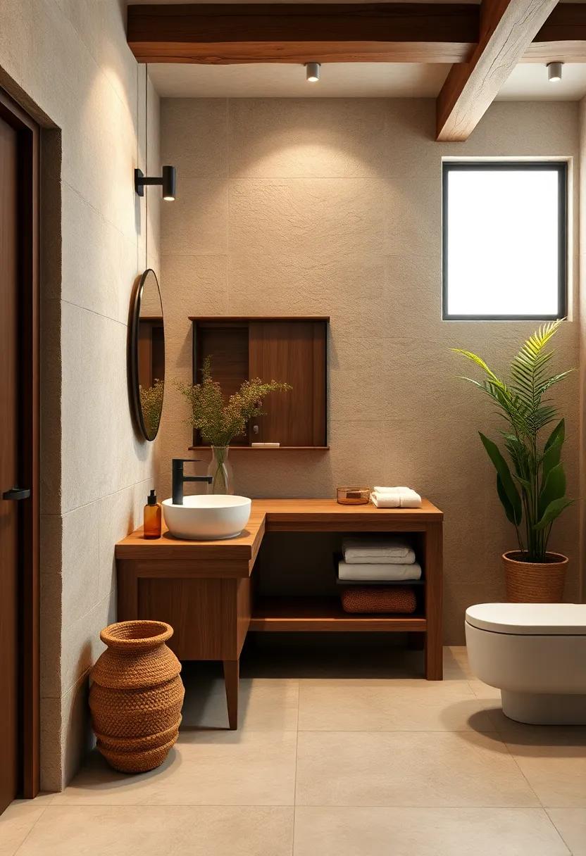 Timber Accents: Incorporate reclaimed wood​ elements,​ like a vanity ⁣or shelving, ‍to⁣ enhance⁤ the rustic​ charm and bring ⁣nature indoors
