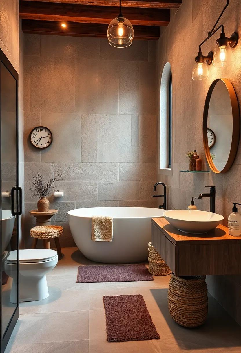 Whimsical Accessories: Find quirky,⁢ rustic decor pieces like a vintage clock‌ or unique soap dispensers to add character to​ the space